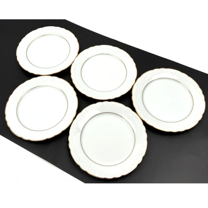 ノリタケ 皿 5枚セット ホワイト系 金彩 植物柄 食器 5客 プレート 陶磁器 Noritake