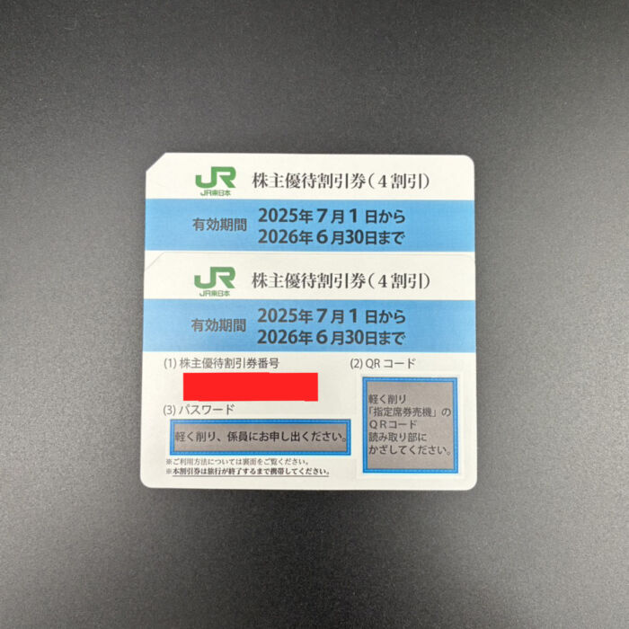 JR東日本 東日本旅客鉄道株式会社 鉄道優待割引券 2枚 2026630迄 乗車券 株主優待券 交通券