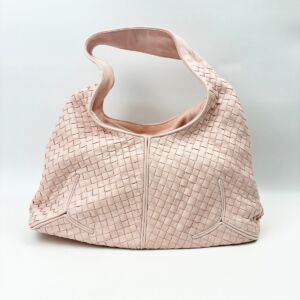 ボッテガ・ヴェネタ イントレチャート レザー ホーボー ワンショルダーバッグ 145552 ピンク系 レディース BOTTEGA VENETA