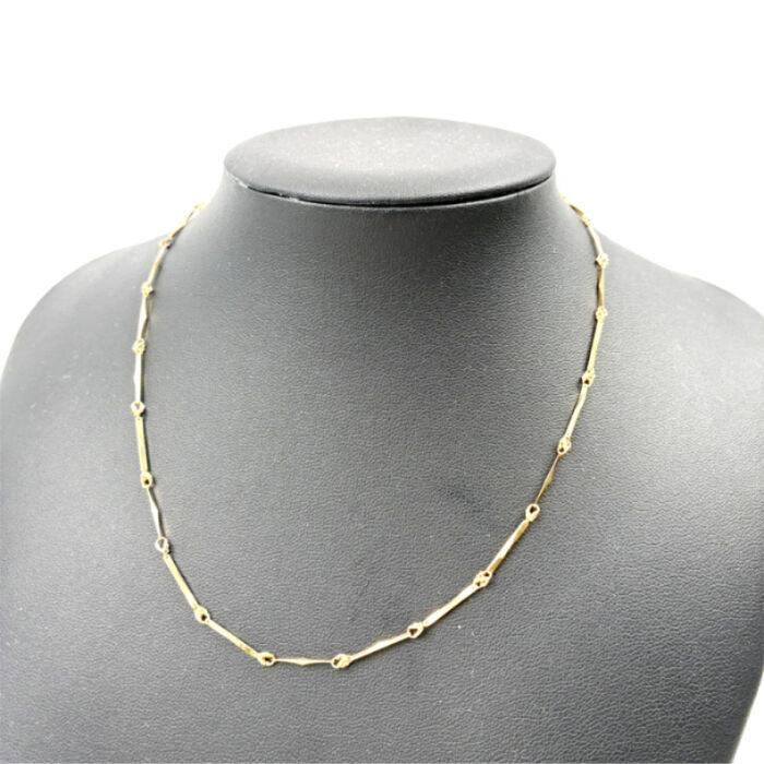 K18 多面体バー チェーンネックレス ゴールド レディース アクセサリー 750 造幣局刻印 首飾り 買63000