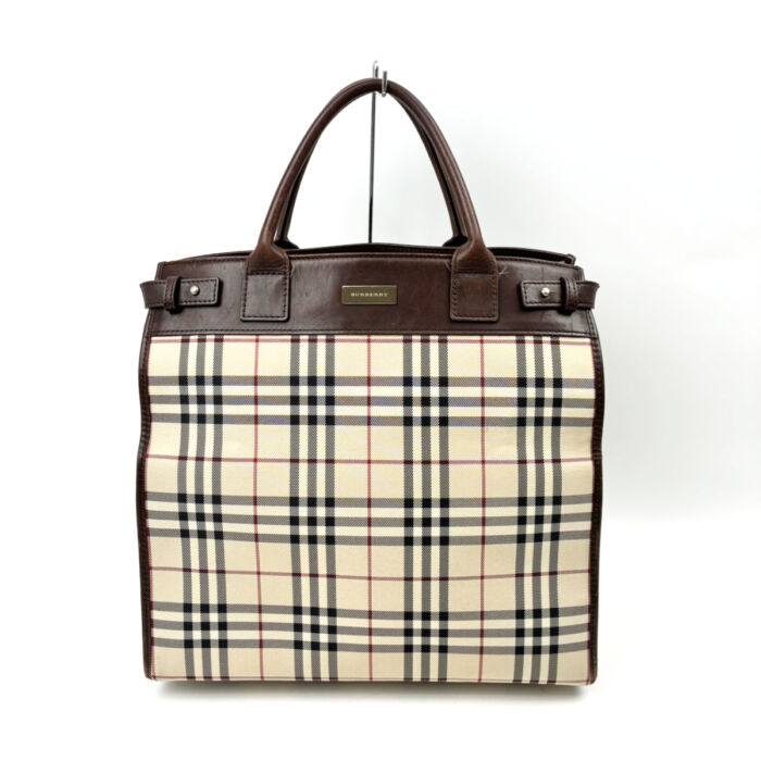 バーバリー ノバチェック ショルダーバッグ レディース 鞄 かばん キャンバス レザー 大容量 ハンドバッグ BURBERRY 買5000