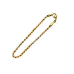 K18 スリーカラー フレンチロープ チェーンブレスレット ゴールド レディース アクセサリー 750 腕飾り 買30000