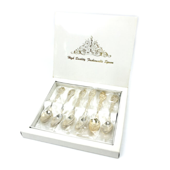 美品 ハイクオリティ ファッショナブル スプーン 6本セット シルバーカラー 食器 カトラリー High Quality Fashionable Spoon 買300