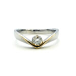 Pt900K18 ダイヤリング ダイヤ0.215ct 約3.4g ゴールド 750 プラチナ レディース アクセサリー コンビ 指輪 買30000
