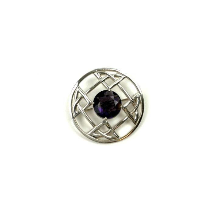 SV925 紫石付きブローチ 総重量約17.8g シルバー SILVER レディース アクセサリー 装飾品 胸飾り