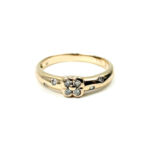 K18PG ポンテヴェキオ クローバーモチーフ ダイヤリング 0.20ct 約2.4g レディース アクセサリー 750 GOLD 指輪 Ponte Vecchio 買33000