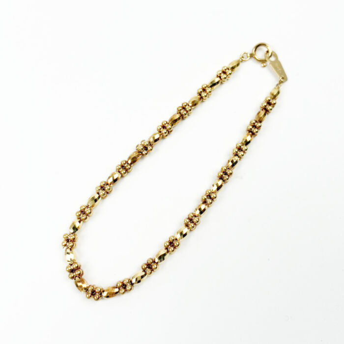 K18 デザインブレスレット 約7.9g イエローゴールド 750 GOLD 金 レディース アクセサリー 腕飾り 装飾品 造幣局刻印 買95000