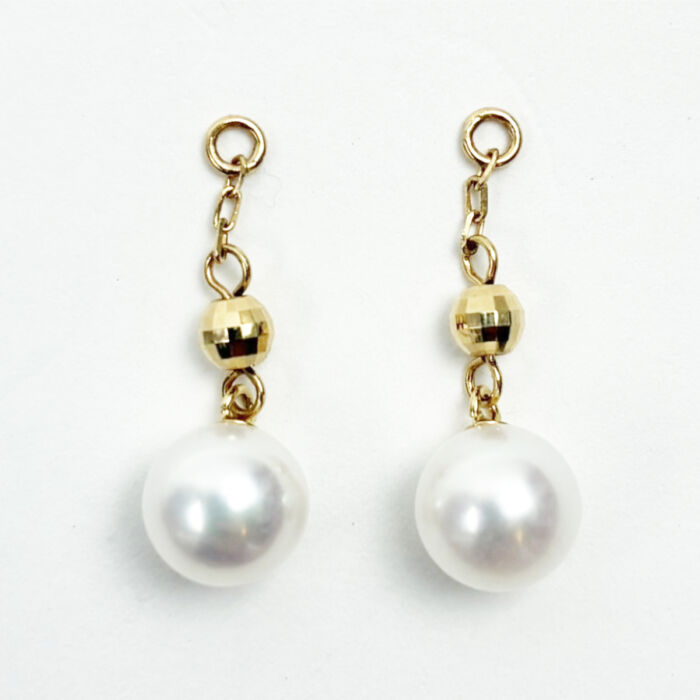 K18 淡水パール ピアスチャーム 約0.9g イエローゴールド 金 GOLD レディース アクセサリー ファッション 装飾品 耳飾り 真珠 買3000