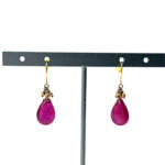 K18 ルビー フープピアス 約2g ゴールド 金 GOLD レディース アクセサリー ファッション 装飾品 耳飾り カラーストーン 買3000