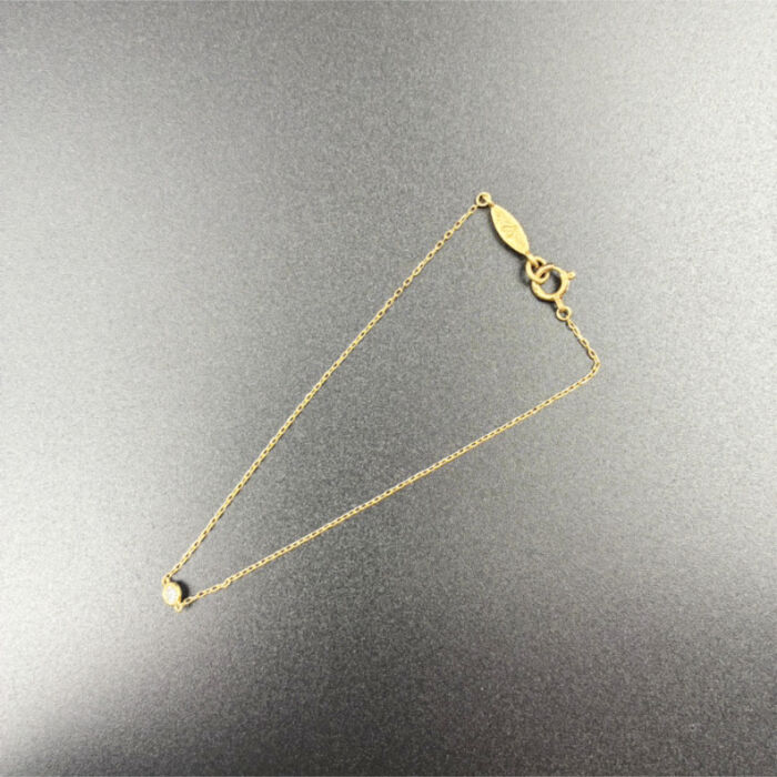 K18 1Pダイヤ チェーンブレスレット ダイヤ0.06ct 約0.8g ゴールド 750 GOLD レディース アクセサリー 腕飾り 装飾品 買14000