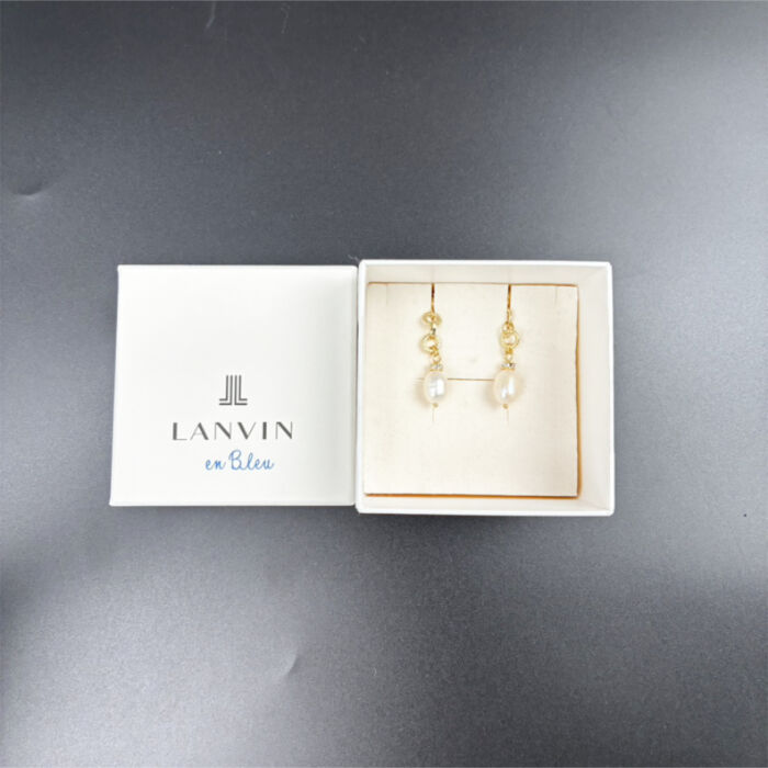 ランバン オン ブルー フェイクパール イヤリング 約5.5g ゴールドカラー めっき レディース アクセサリー 耳飾り LANVIN en Blue 買500