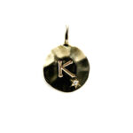 K10 1Pダイヤ イニシャル K ペンダントトップ D0.005ct 約1.6g レディース アクセサリー イエローゴールド 買14000