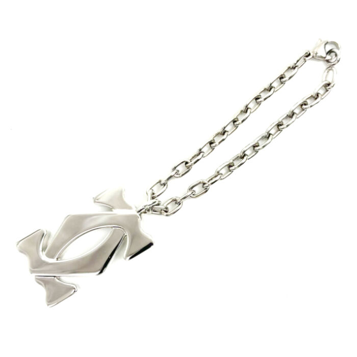 カルティエ 2Cチャーム 約21.7g シルバーカラー バッグチャーム キーホルダー ドゥーブルC アクセサリー Cartier 買5000