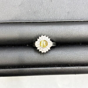 Pt900 キャッツアイリング MD0.50ct C1.2ct 買55000