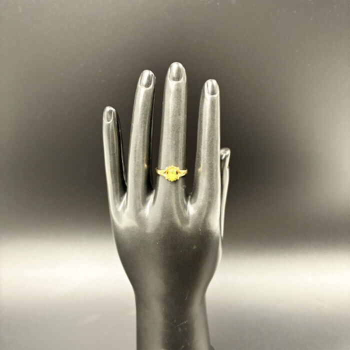 ジュエリーマキ K18 石付きリング 約2.9g イエローゴールド レディース アクセサリー 指輪 装飾品 超音波洗浄済み JEWELRY MAKI 買47500
