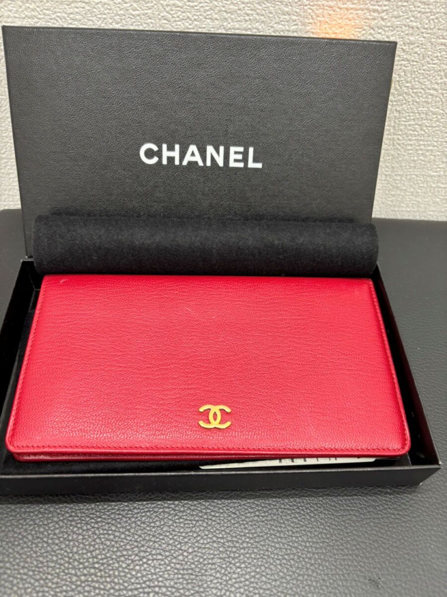 CHANEL 長財布 ココマーク シープスキン レザー レッド – キングラム