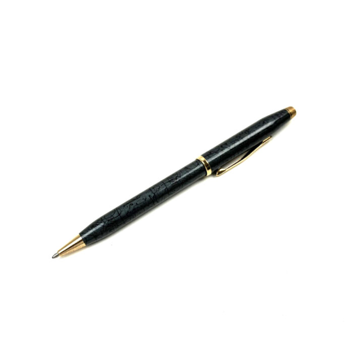 クロス ツイスト式 ボールペン 筆記〇 黒インク 筆記用具 文房具 メンズ ビジネス 総柄 ネイビー系 CROSS 買700