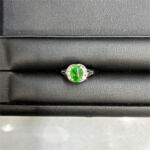 Pm900 緑石リング 1.25ct MD0.10ct 買39000