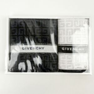 ジバンシー タオルセット フェイスタオル+ゲストタオル GR15213 B アトンポレル 男女兼用 ロゴ入り ジバンシィ GIVENCHY