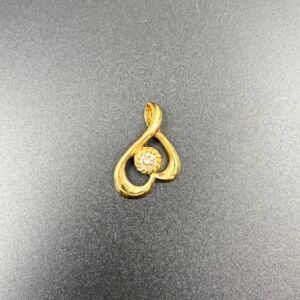 K18 ハートモチーフ ダイヤペンダントトップ D0.2ct 買17000